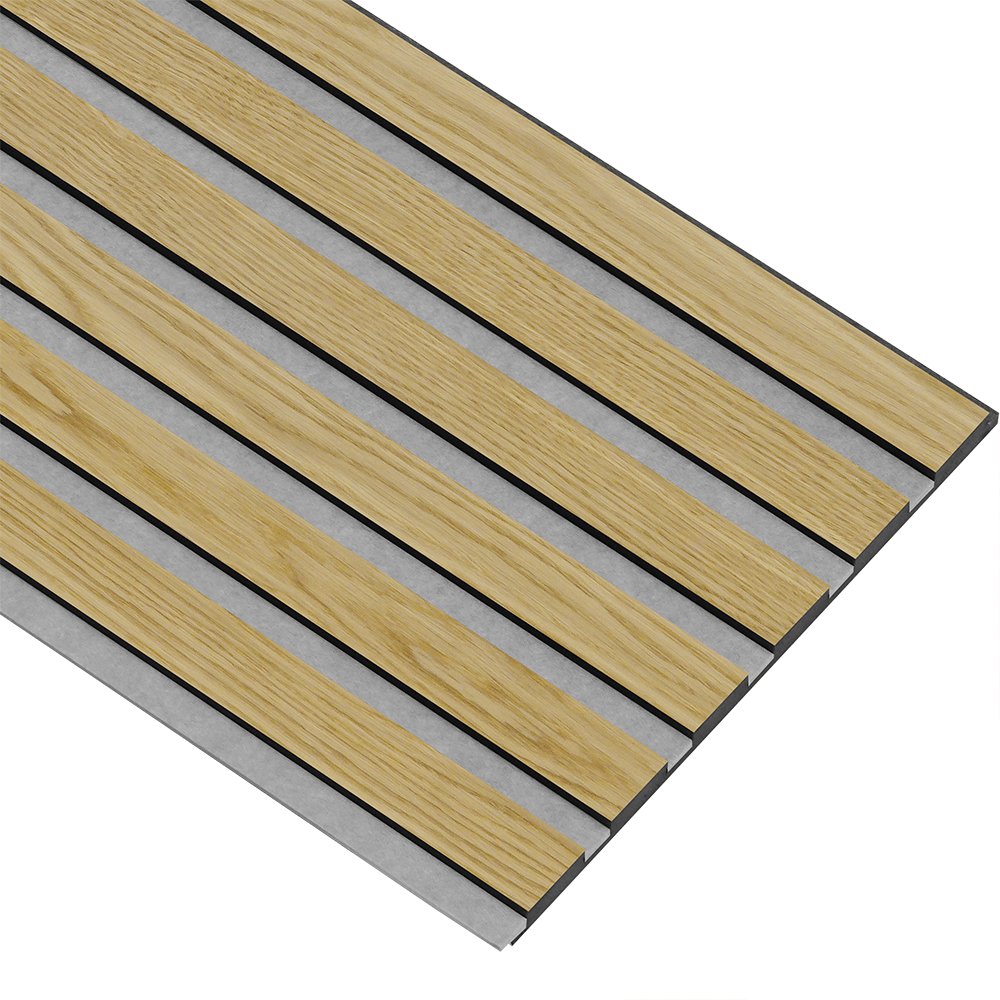 Akustikpaneler i sort kerne i klar oliering - vælg mellem forskellige farve filt - Mål: 17 × 300 × 2400 mm