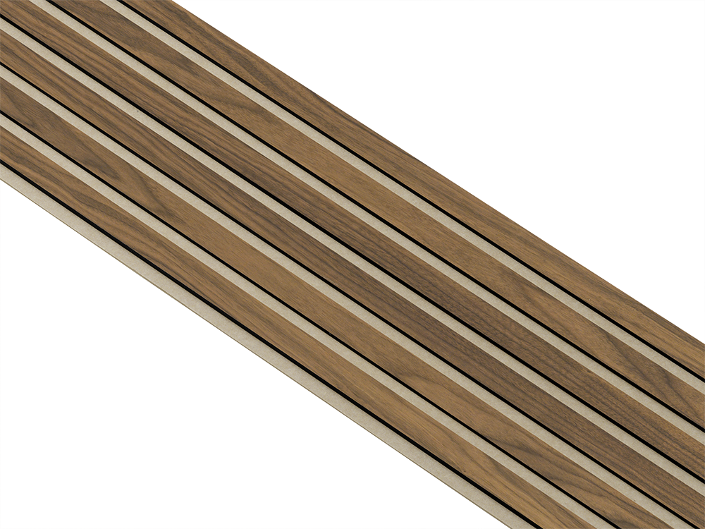 Akustikpaneler i sort kerne i klar oliering - vælg mellem forskellige farve filt - Mål: 17 × 300 × 2780 mm