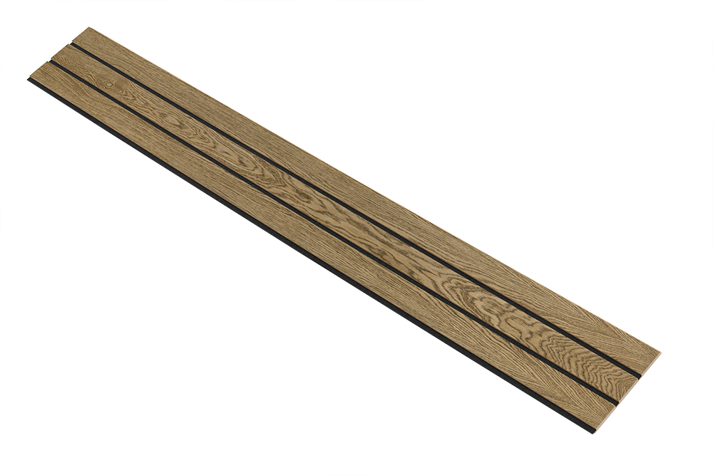 I-Wood Basic 3-lamel paneler i mørkebrun oliering - mål 16 x 300 x 2780 mm