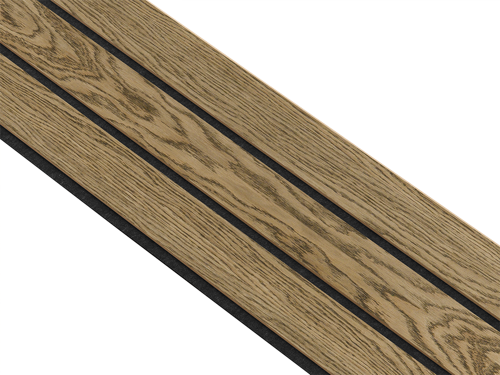 I-Wood Basic 3-lamel paneler i mørkebrun oliering - mål 16 x 300 x 2780 mm