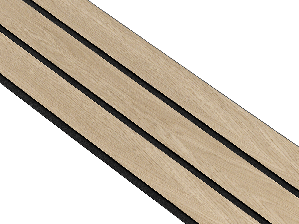 I-Wood Basic 3-lamel paneler med sort kerne i hvid oliering - mål 17 x 300 x 2780 mm