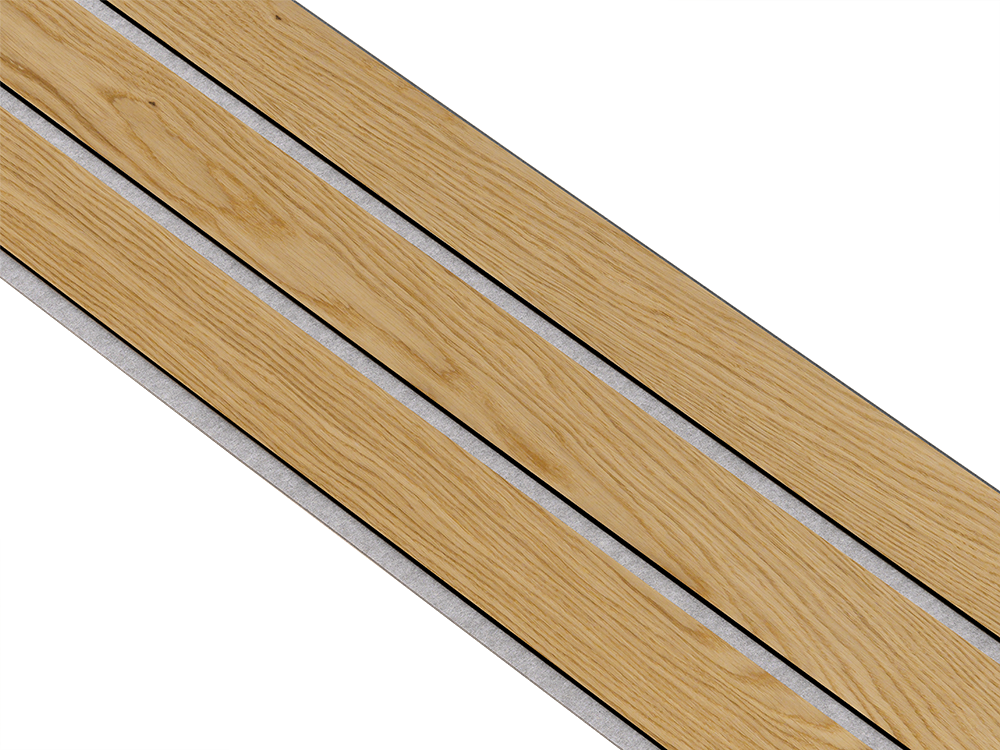 I-Wood Basic 3-lamel paneler med sort kerne i klar oliering - mål 17 x 300 x 2780 mm