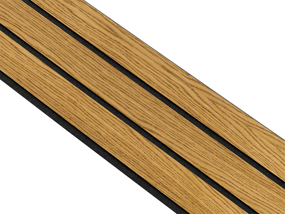 I-Wood Basic 3-lamel paneler med sort kerne i brun oliering - mål 17 x 300 x 2780 mm