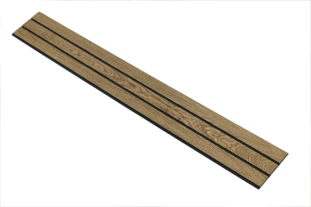 I-Wood Basic 3-lamel paneler med sort kerne i mørkebrun oliering - mål 17 x 300 x 2780 mm