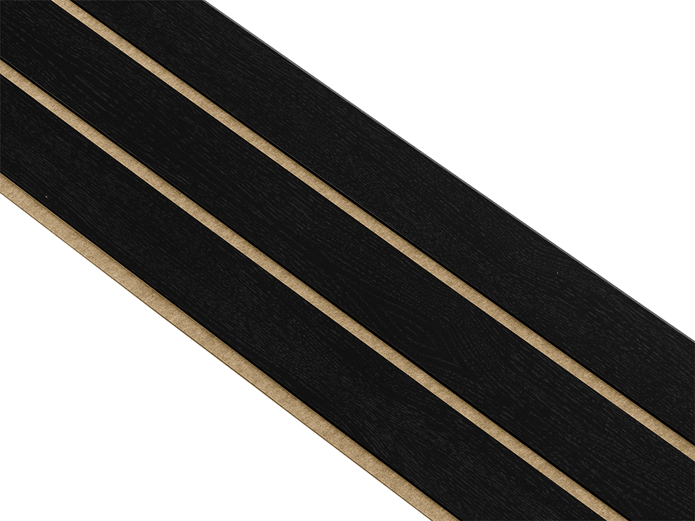 I-Wood Basic 3-lamel paneler med sort kerne i sort malet - mål 17 x 300 x 2780