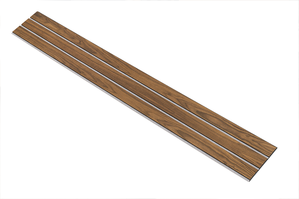 I-Wood Basic 3-lamel paneler med valnød finer, sort kerne i klar oliering - mål 17 x 300 x 2780 mm