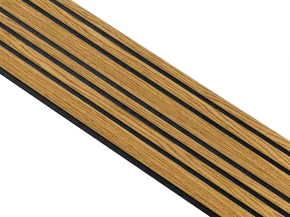 I-Wood Basic Mixed listebredde paneler, i brun oliering - mål 16 x 300 x 2780 mm