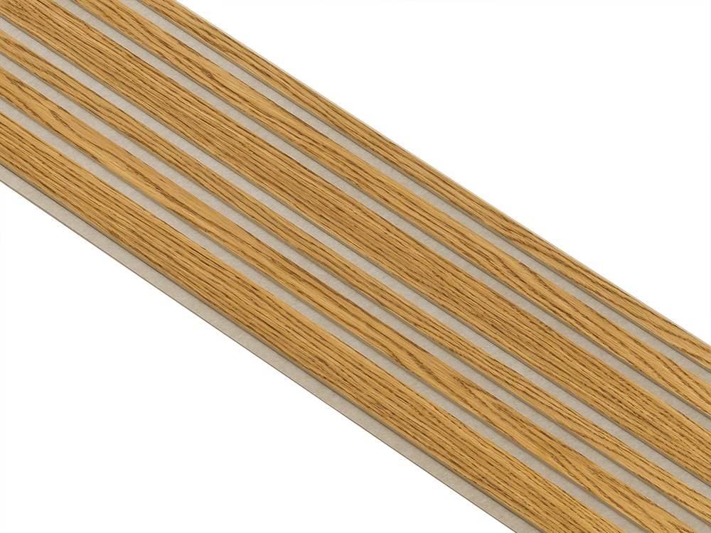 I-Wood Basic Mixed listebredde paneler, i brun oliering - mål 16 x 300 x 2780 mm