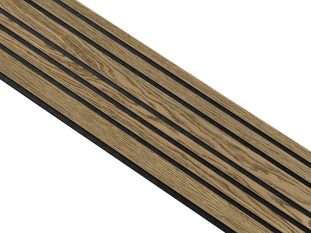 I-Wood Basic Mixed listebredde paneler, i mørkebrun oliering - mål 16 x 300 x 2780 mm