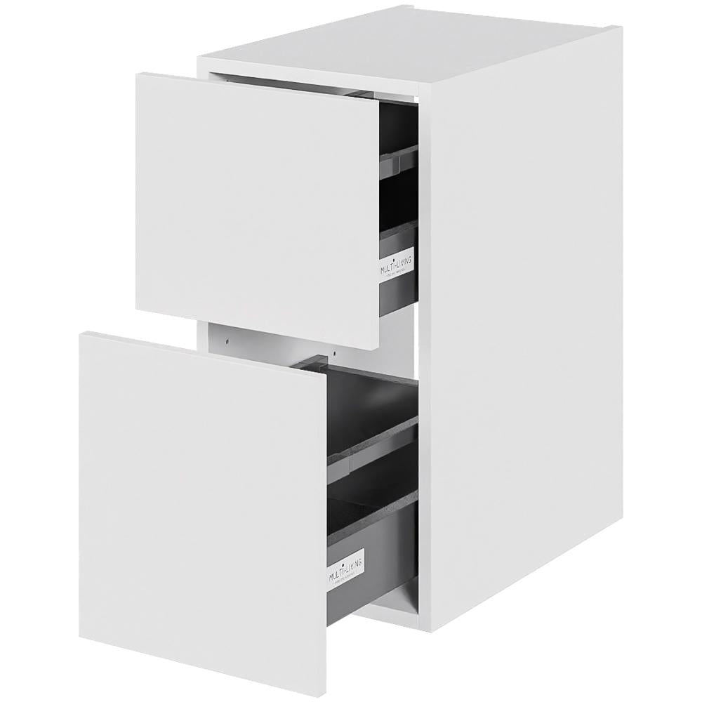 Multi-Living Bad skuffeskab 30 cm med 2 skuffer - fuldudtræk i Hvid malet front 04