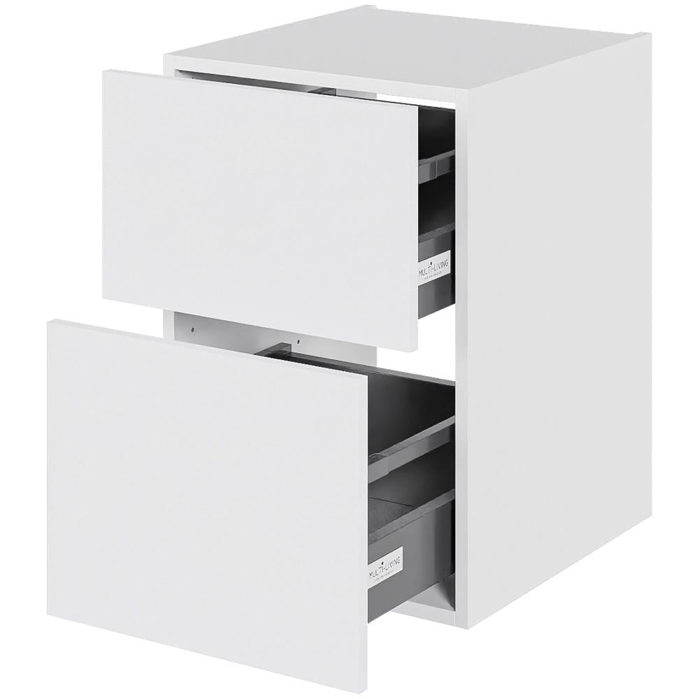 Multi-Living Bad skuffeskab i Hvid Front H: 57,6 cm D: 44,5 cm med metalforsag i bredde: 40 cm