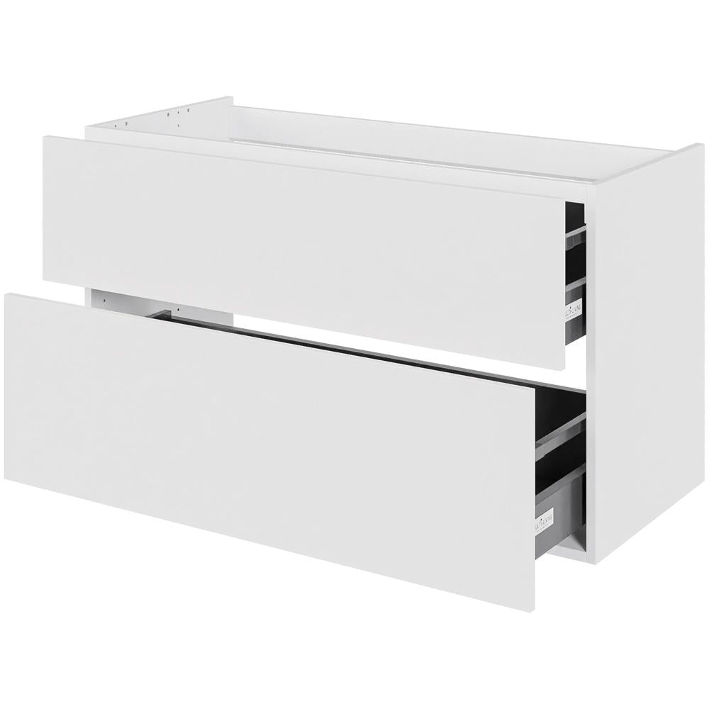 Multi-Living Bad skuffeskab 120 cm med 2 skuffer - fuldudtræk i Hvid malet front 04