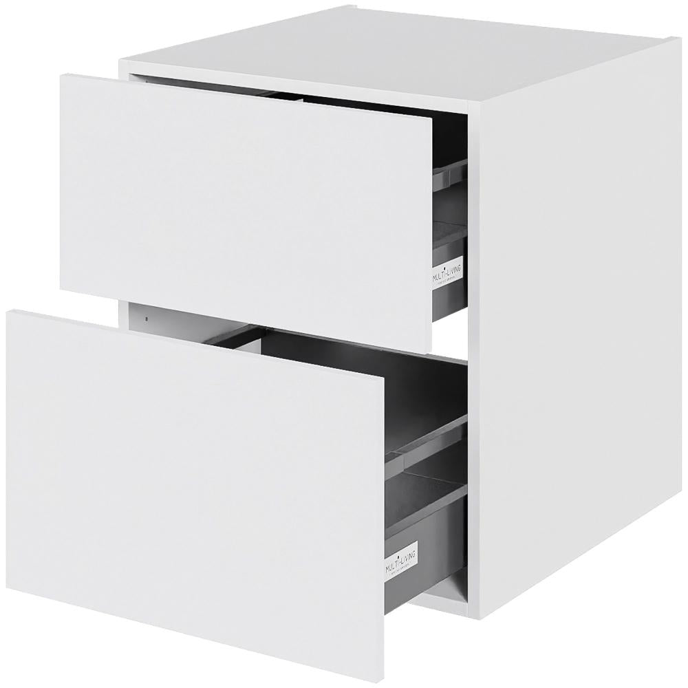 Multi-Living Bad skuffeskab i Hvid Front H: 57,6 cm D: 51 cm med metalforsag i bredde: 50 cm