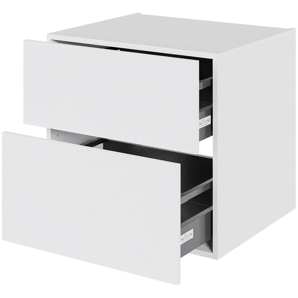 Multi-Living Bad skuffeskab i Hvid Front H: 57,6 cm D: 51 cm med metalforsag i bredde: 60 cm