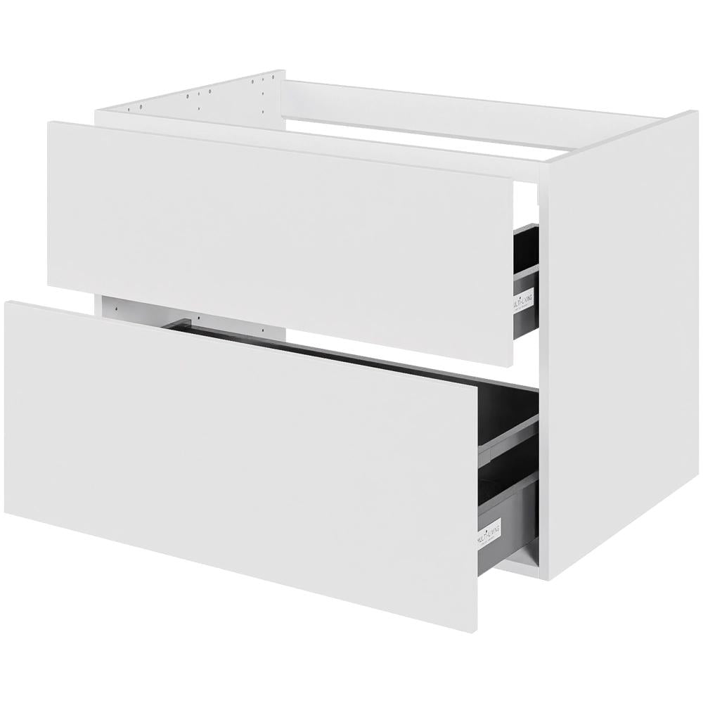 Multi-Living Bad vaskeskab Malet Hvid Front H: 57,6 cm D: 51,0 cm - Udskæring til afløb - Bredde: 80 cm