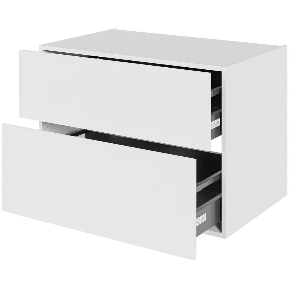 Multi-Living Bad skuffeskab i Hvid Front H: 57,6 cm D: 51 cm med metalforsag i bredde: 80 cm