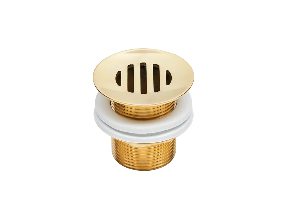 Bundventil med rist til Marmorline badbordplader - Blank Messing