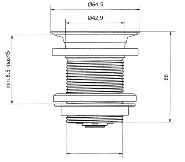 Bundventil med automatisk overløbsfunktion i Mat hvid