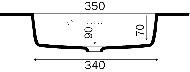 Solid Surface Colombo vask Mat dybde 36 cm