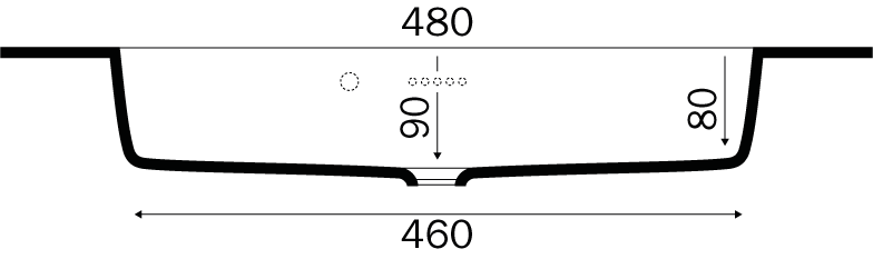 Granitex Colombo vask Blank dybde 36 cm
