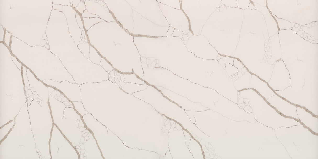 Crystal Calacatta Silva Komposit Technistone bordplade på mål med poleret overflade