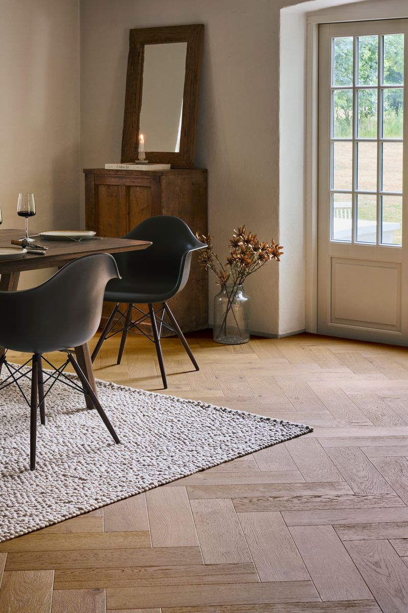 Timberman Eg Accent Charlottenlund Sildeben Trægulv lak hvid 13,5x145x580 - 146005