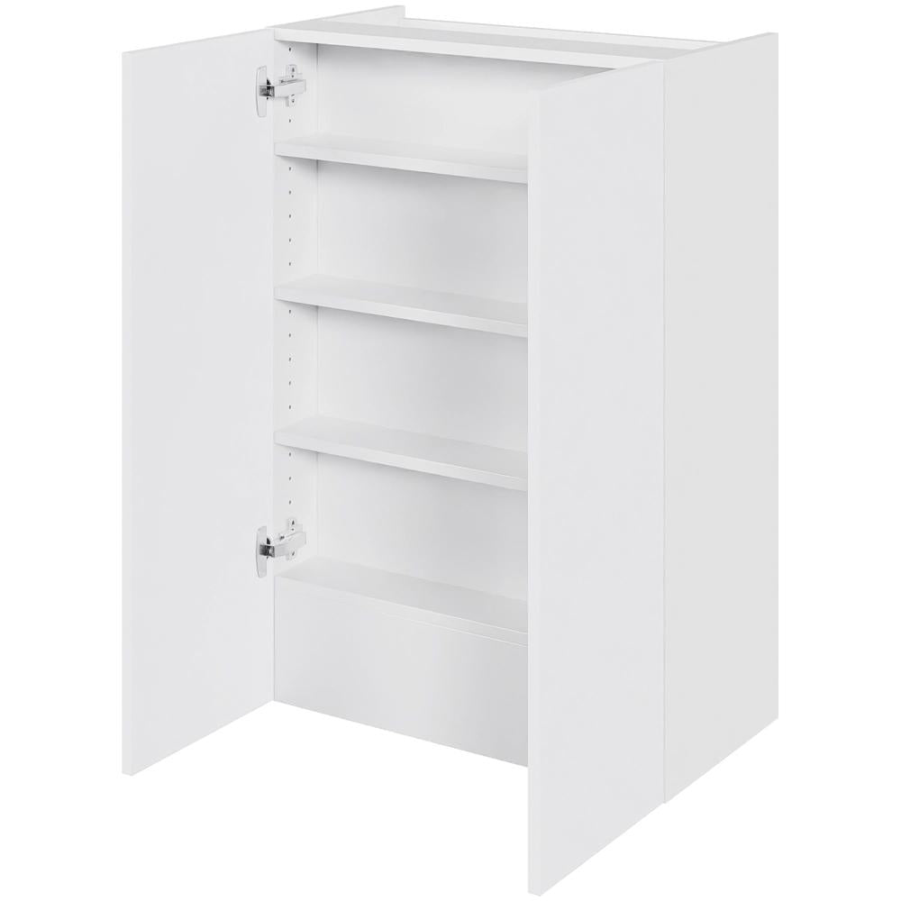 Multi-Living Køkken emhættereol i Hvid Front høj H: 89,6 cm D: 34,0 cm - 2 låger inklusiv 3 hylder samt 1 fast bund - Bredde: 60 cm