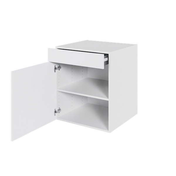 Multi-Living Køkken hyldeskab i Hvid Front H: 70,4 cm D: 60,0 cm - 1 låge & skuffe fuldudtræk og softluk - Bredde: 60 cm