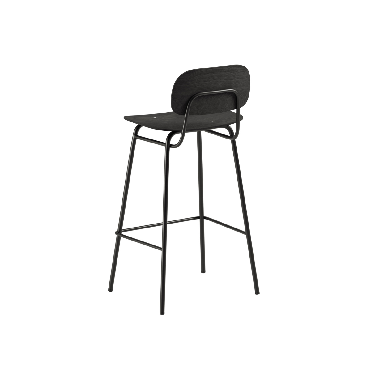 Frame Bar Stool - With backrest and Black Stained Oak - 73 cm.