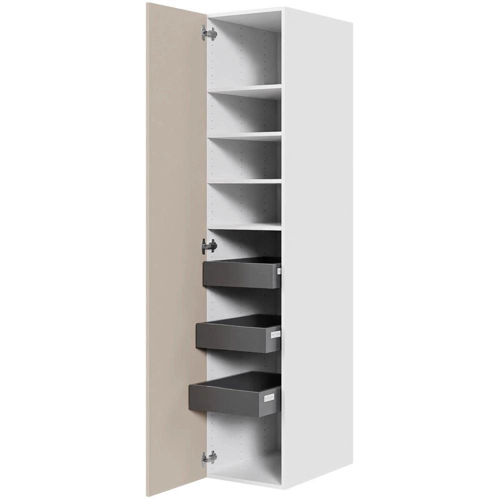 Multi-Living Køkken linnedskab i Cibo Sabbia 123 H: 195,2 cm D: 60,0 cm - Inklusiv 4 hylder samt 3 bakker - Bredde: 40 cm