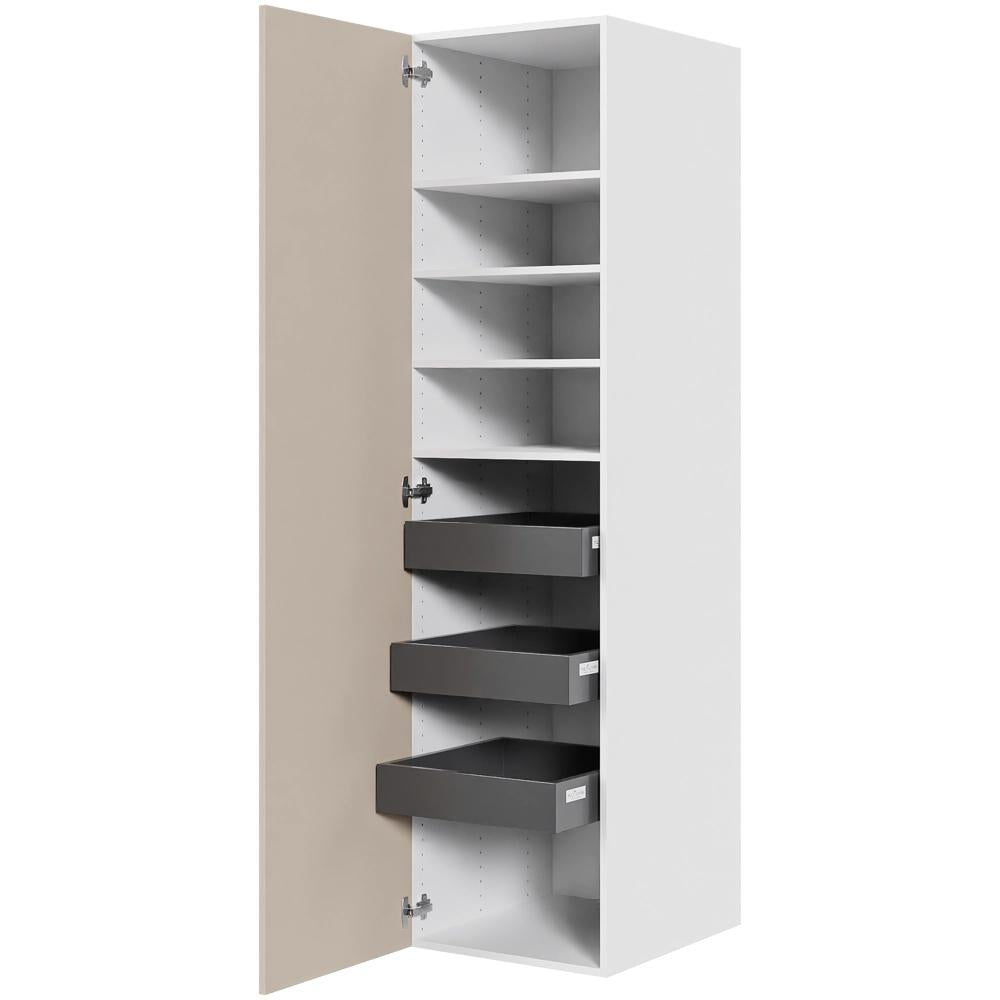 Multi-Living Køkken linnedskab i Cibo Sabbia 123 H: 195,2 cm D: 60,0 cm - Inklusiv 4 hylder samt 3 bakker - Bredde: 50 cm
