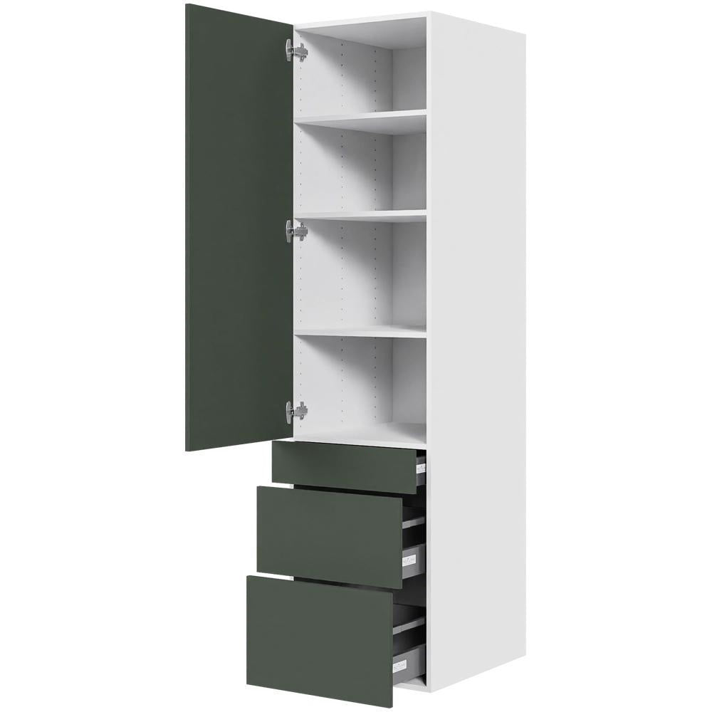 Multi-Living Køkken HQ garderobeskab i Cibo Verde 120 H: 195,2 cm D: 58,0 cm B:50 cm - med låge, 3 skuffer, fuldudtræk og softluk