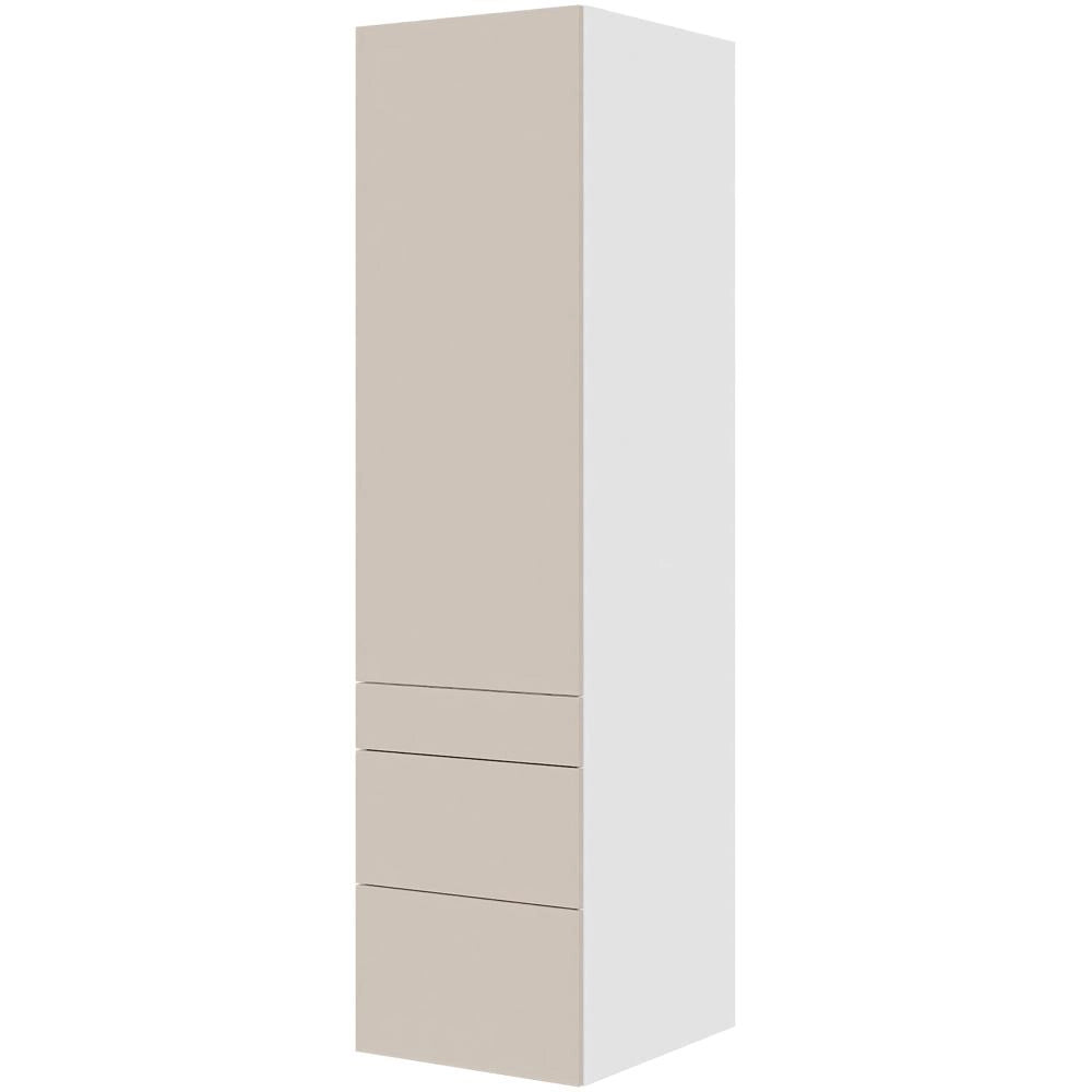 Multi-Living Køkken garderobeskab i Cibo Sabbia 123 H: 195,2 cm D: 60,0 cm - 1 låge og 3 skuffer fuldudtræk/softclose - Bredde: 50 cm