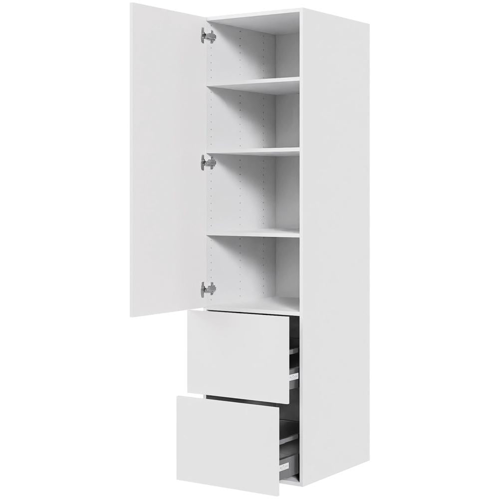 Multi-Living Malet Hvid Front 2 skuffelook - Opbevaringsskab 50 cm med låge og 2 skuffer - fuldudtræk