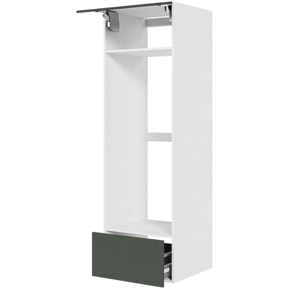 Multi-Living Køkken HQ indbygningsskab i Cibo Verde 120 H: 195,2 cm D: 58,0 cm B:60 cm - med toplåge, skuffe, fuldudtræk og softluk