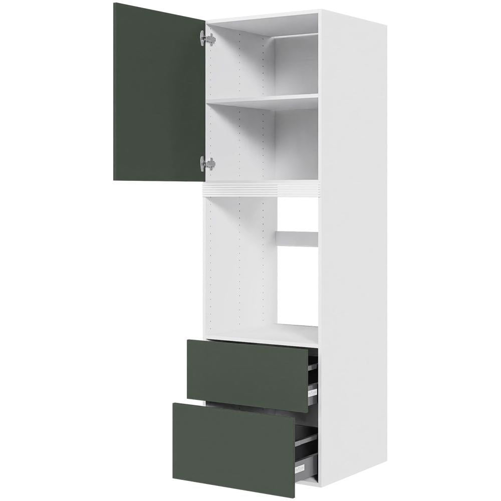Multi-Living Køkken indbygningsskab til ovn i Cibo Verde 120 H: 195,2 cm D: 58,0 cm B:60 cm - med låge, 2 skuffer, deludtræk og softluk