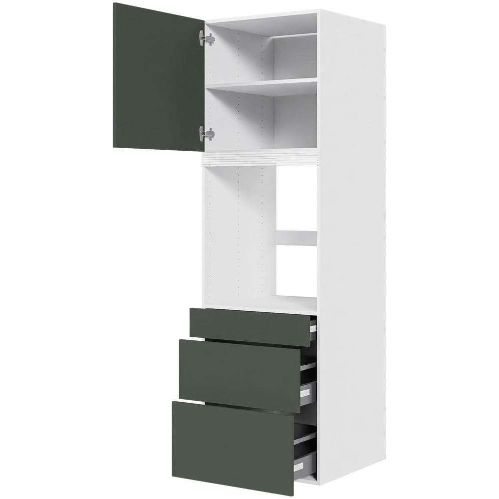 Multi-Living Køkken indbygningsskab til ovn i Cibo Verde 120 H: 195,2 cm D: 58,0 cm B:60 cm - med låge, 3 skuffer, deludtræk og softluk
