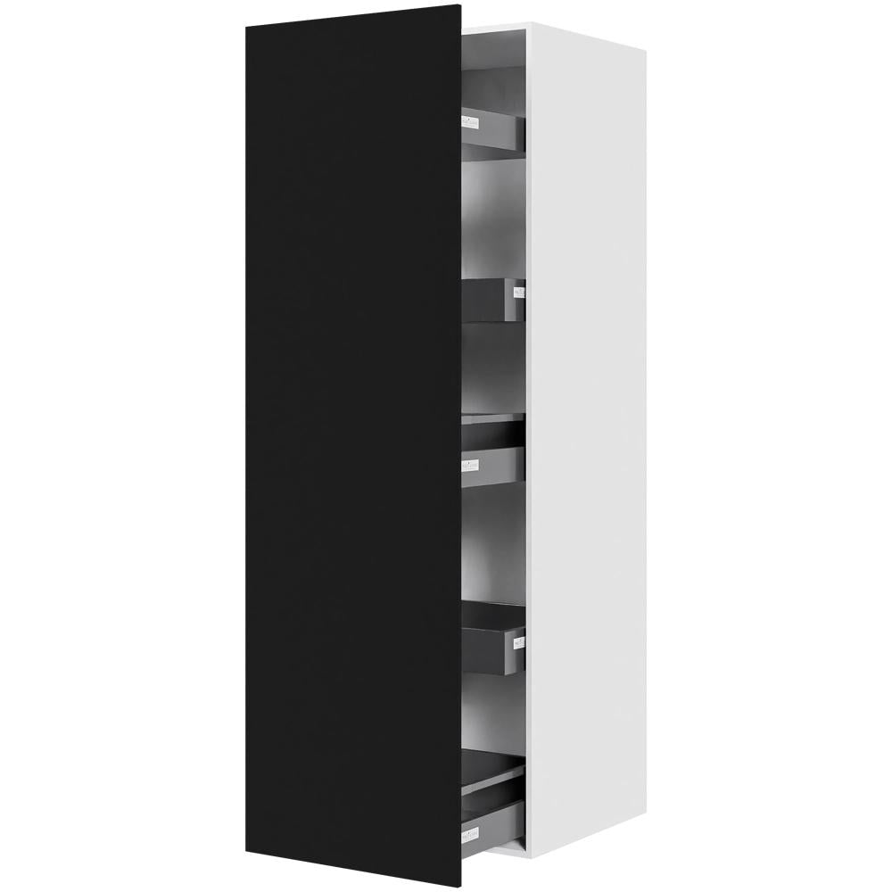 Multi-Living Køkken udtræksskab i Cibo Nero H: 195,2 cm D: 60,0 cm - 3 skuffer & 2 bakker fuldudtræk/softluk - Bredde: 60 cm