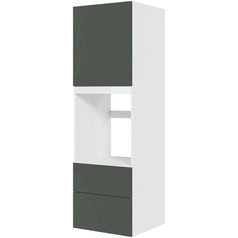 Multi-Living Køkken HQ indbygningsskab til ovn i Cibo Verde 120 H: 195,2 cm D: 58,0 cm B:60 cm - med låge, 2 skuffer, alurist, fuldudtræk og softluk