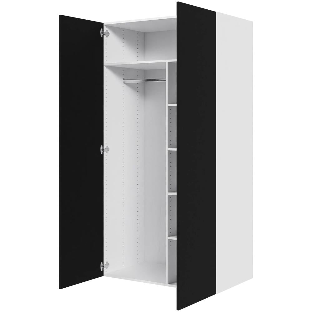 Multi-Living Combiskab i Cibo Nero H: 195,2 cm D: 60,0 cm - 2 låger inklusiv 4 hylde samt 1 oval bøjlestang. - Bredde: 100 cm