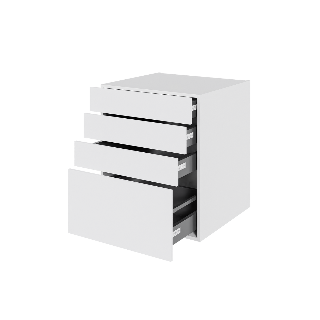 Multi-Living Køkken skuffeskab i Hvid Front H: 70,4 cm D: 60,0 cm - 4 skuffer deludtræk og softluk - Bredde: 60 cm