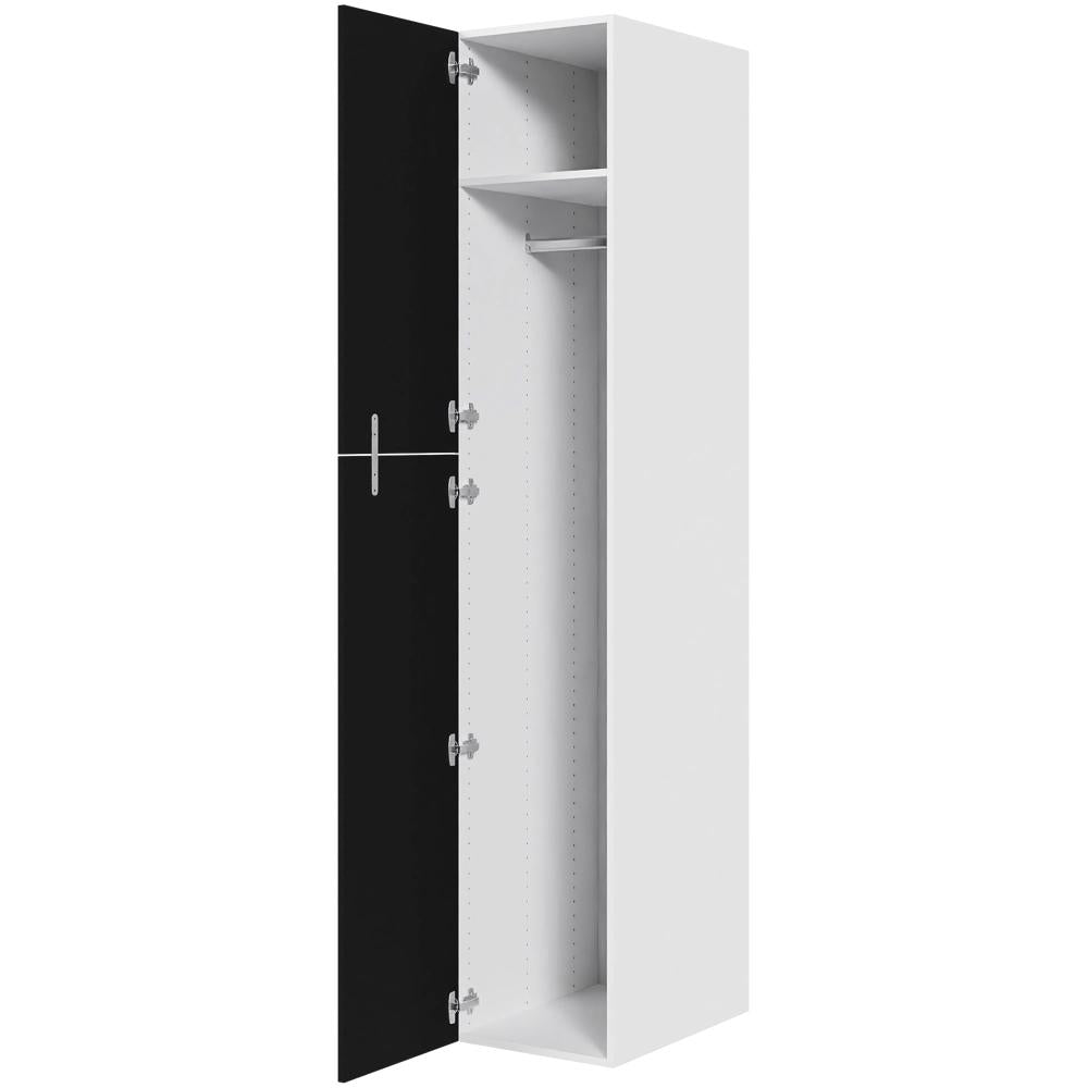 Multi-Living Ekstra højt bøjleskab i Cibo Nero H: 214,4 cm D: 60,0 cm - 2-delt låge inklusiv 1 hylde samt 1 oval bøjlestang - Bredde: 40 cm