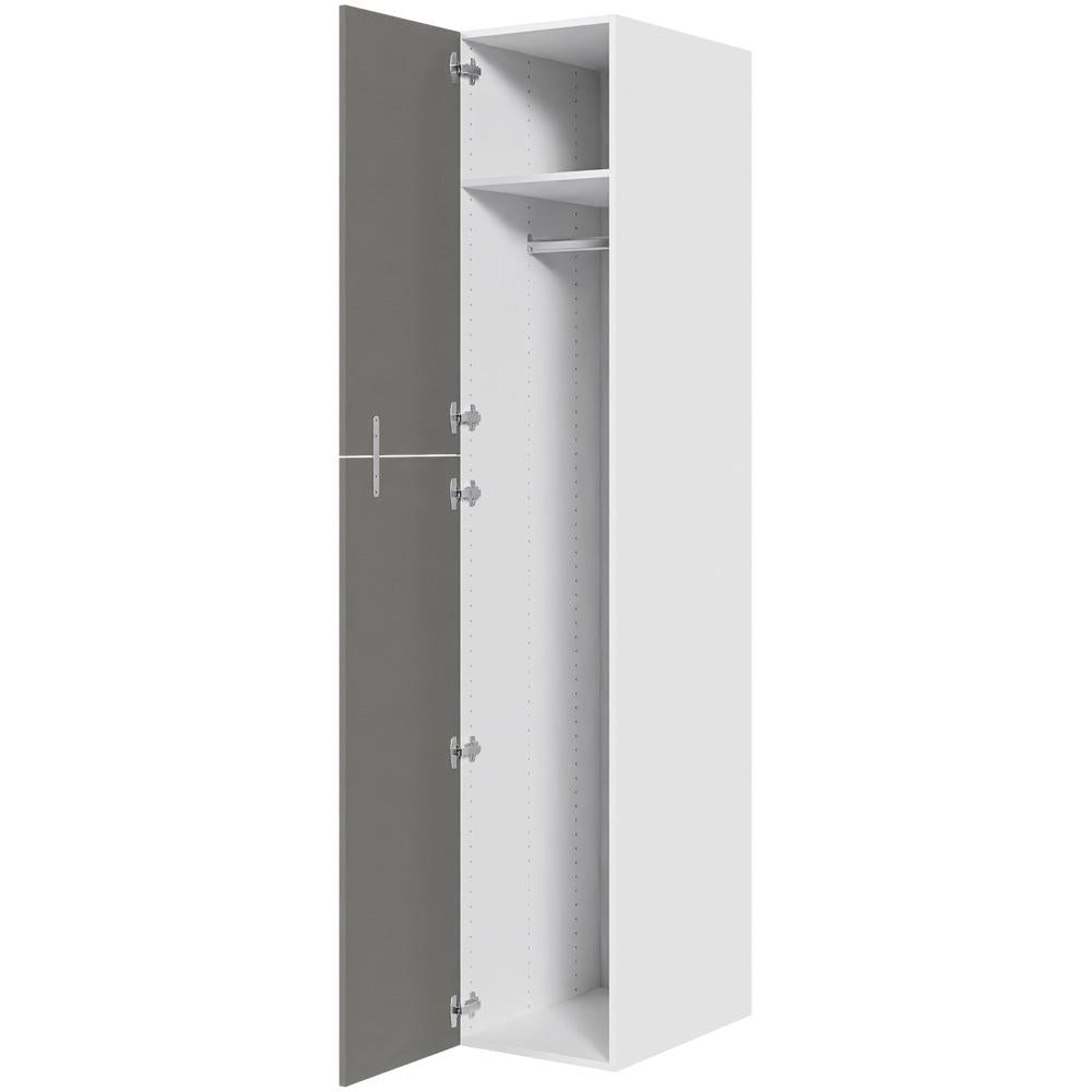 Multi-Living Ekstra højt bøjleskab i Cibo Grigio H: 214,4 cm D: 60,0 cm - 2-delt låge inklusiv 1 hylde samt 1 oval bøjlestang - Bredde: 40 cm