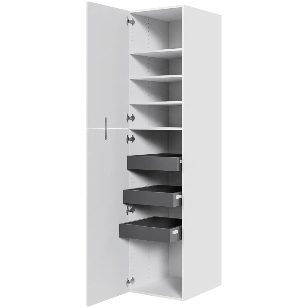 Multi-Living XL Linnedskab Romantik 60 cm med 4 hylder, 3 bakker og to-delt låge - deludtræk