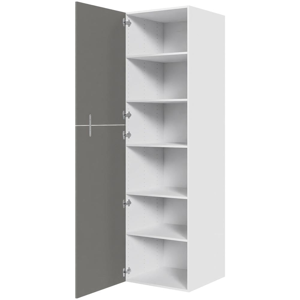 Multi-Living Køkken ekstra højt hyldeskab i Cibo Grigio H: 214,4 cm D: 60,0 cm - 2 delt låge inklusiv 5 hylder - Bredde: 60 cm