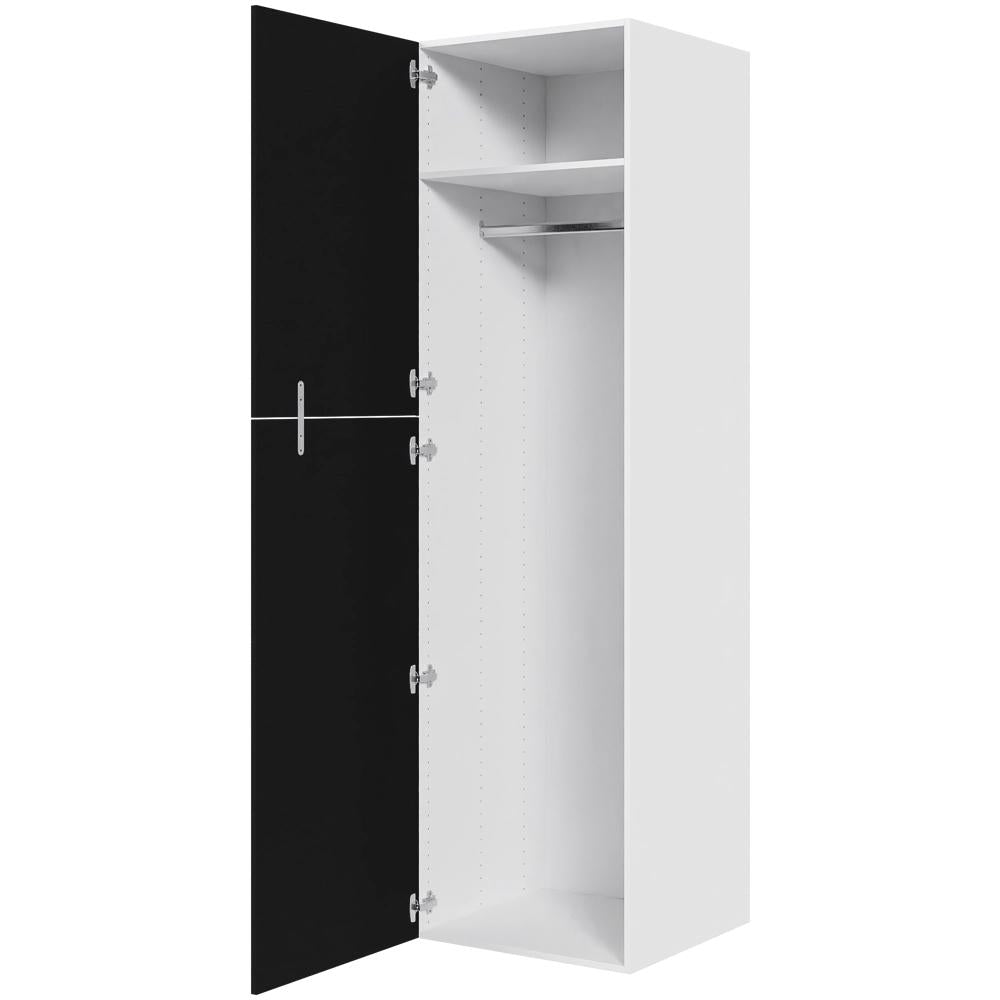 Multi-Living Ekstra højt bøjleskab i Cibo Nero H: 214,4 cm D: 60,0 cm - 2-delt låge inklusiv 1 hylde samt 1 oval bøjlestang - Bredde: 60 cm