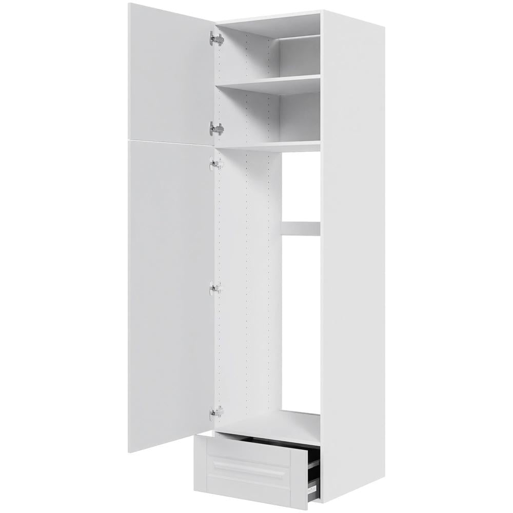 Multi-Living XL Romantik Indbygningsskab til køl 60 cm med toplåge, skuffe og låge - fuldudtræk