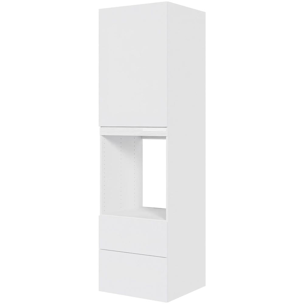 Multi-Living XL Indbygningsskab til ovn/microovn 60 cm med 3 hylder, alurist, låge og 2 skuffer med deludtræk