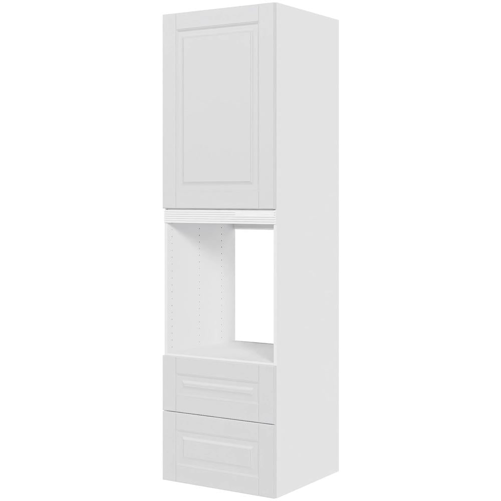 Multi-Living XL Romantik Indbygningsskab til ovn/microovn 60 cm med 3 hylder, alurist, låge og 2 skuffer - deludtræk