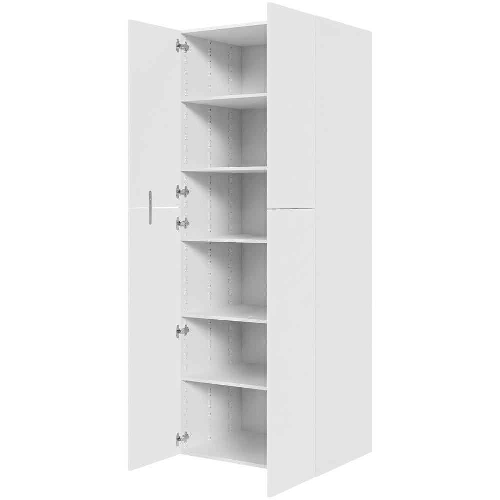Multi-Living Køkken ekstra højt hyldeskab i Hvid Front H: 214,4 cm D: 60,0 cm med 2 delt låge inklusiv 5 hylder - Bredde: 80 cm